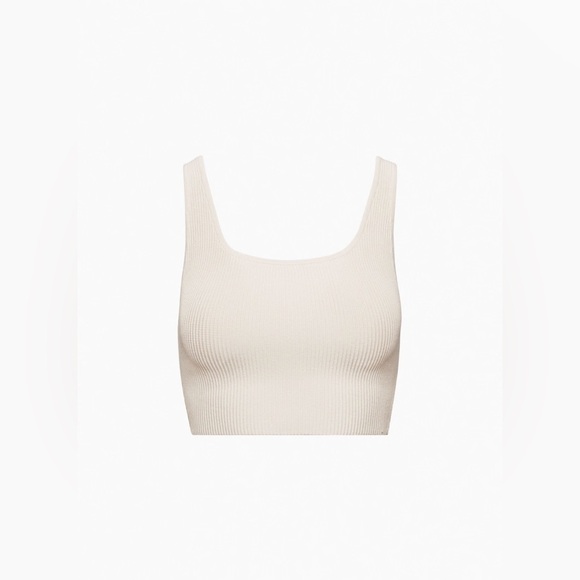 Sculpt Knit Squareneck Cropped Tank - Picture 3 of 7